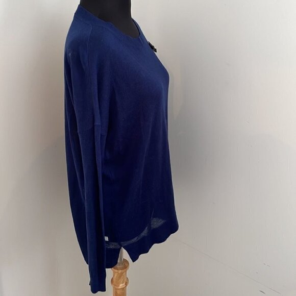 𝅺G-STAR navy blue light weight sweater bow detail logo long sleeve top sz Xs - Picture 2 of 10
